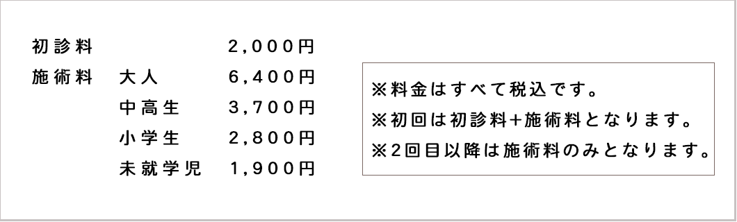 施術料金